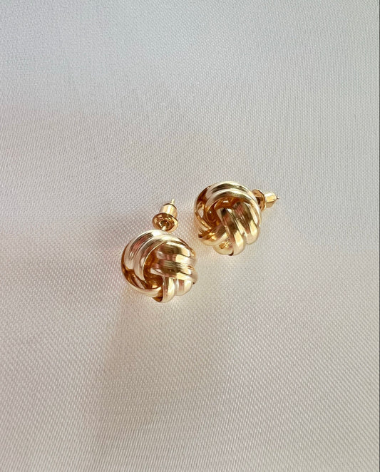 Twisted Knot Studs - Gold